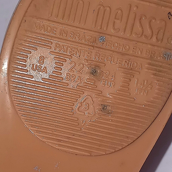 Mini Melissa Rose Gold Pink Bow Peep Toe Mary Janes Toddler Shoes Size-8 - Picture 7 of 7